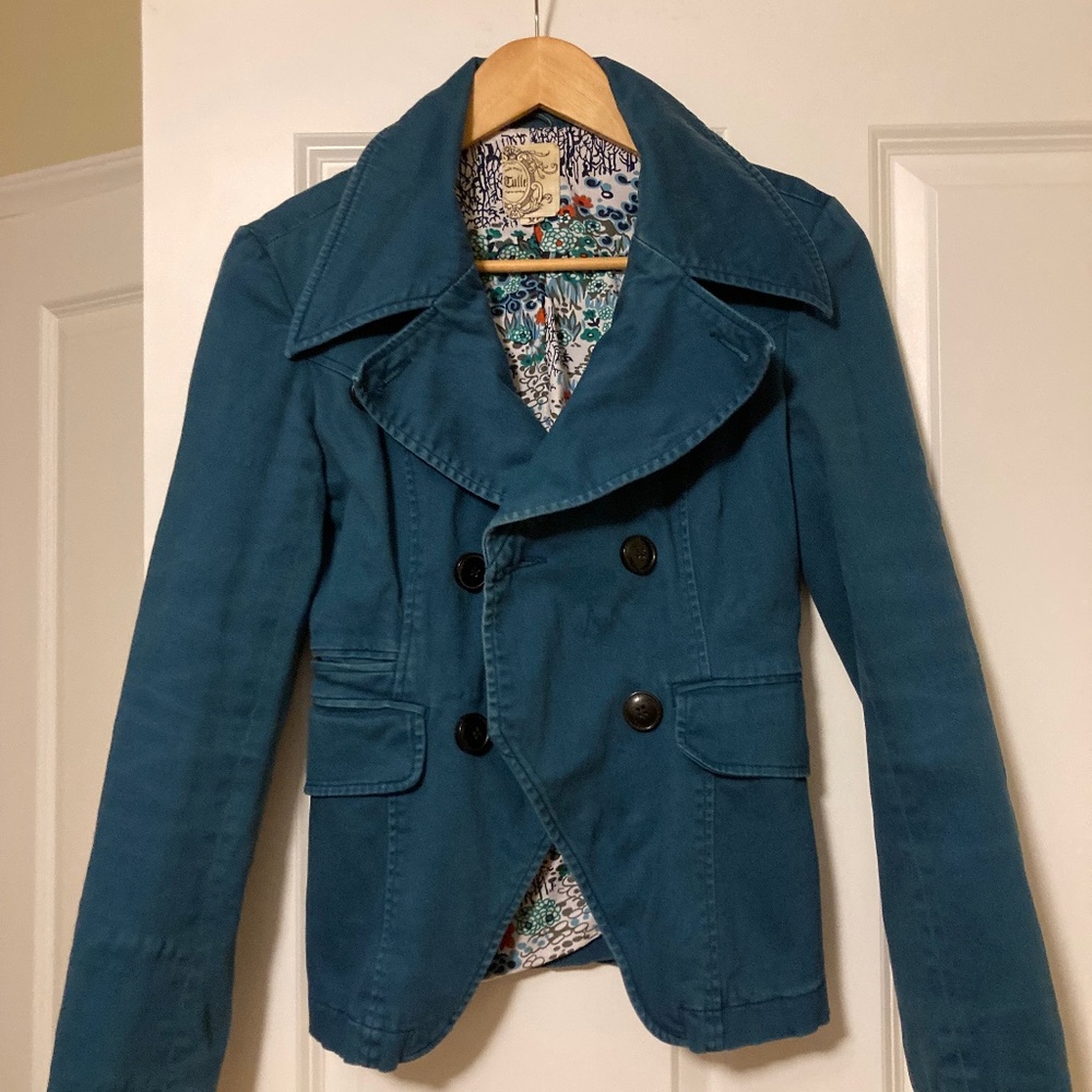 Tulle teal coat